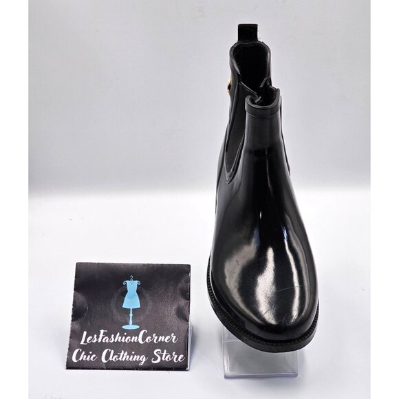 Michael Kors Women's Black Rubber Waterproof Chelsea Rain Boots Size 8 2378 - Picture 13 of 16